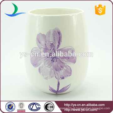 YSwb0010-01 Flower Decal cerâmica recipiente de lixo de banho fabricante